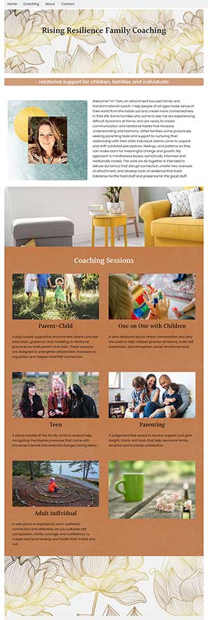Rising Resilience Family Coaching website